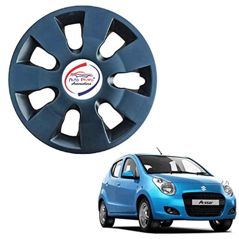 Auto Pearl 4 Pcs 13 inch ABS Black wg 14 Hubcap Wheel Cover Set with Retention Ring for Maruti Suzuki A Star