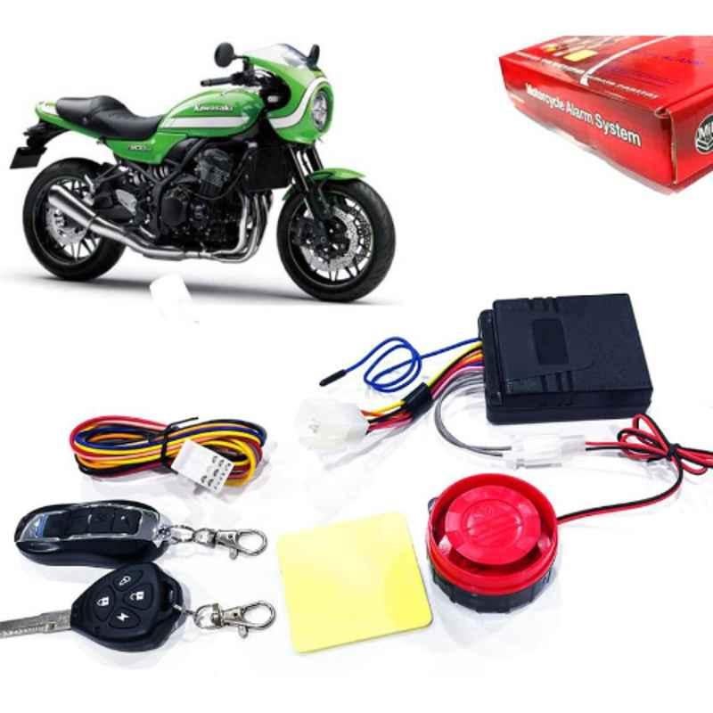 Auto Pearl 12V Black Two-Way Anti Theft Motorcycle Alarm Kit with 2 Pcs Remote for Z900 RS Cafe Racer BS6