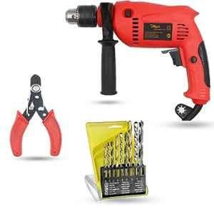 Hillgrove 700W 13mm Power Drill Machine with 9 Pcs Drill Bits & Wire Cutter, HGCM1358