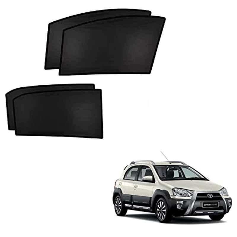 Kozdiko 4 Pcs Custom Fit Non Magnetic Curtains Mesh Car Sun Shade Set for Toyota Etios Cross