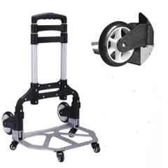 Bigapple 70kg Aluminium Alloy Grey & Black Foldable Luggage Trolley with 6 Wheels, TRL-SPL-AL-70-EXT-WHEELS
