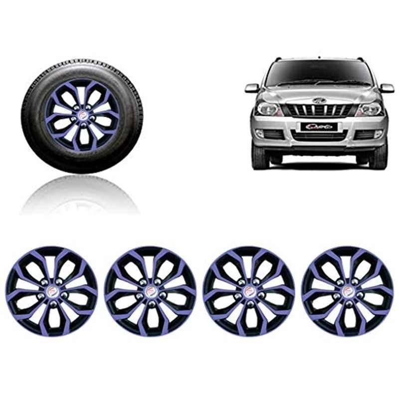 Auto Pearl 4 Pcs 15 inch ABS Violet & Black Car Wheel Cover Set for Mahindra Quanto