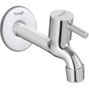 Prestige Turbo Stainless Steel Chrome Finish Silver Wall Mounted Long Body Bib Cock Tap with Wall Flange