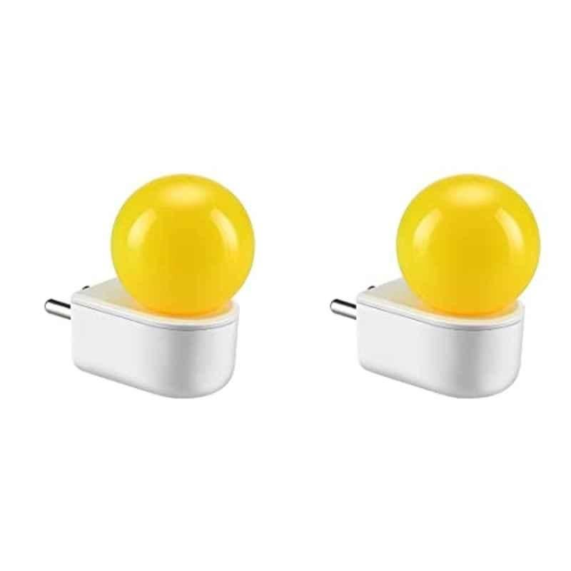 Orient Electric Deco 0.5W Yellow Plug n Play LED Night Lamp with 2 Pin Socket, Glare-Free Brightness & BIS Approved (Pack of 2)