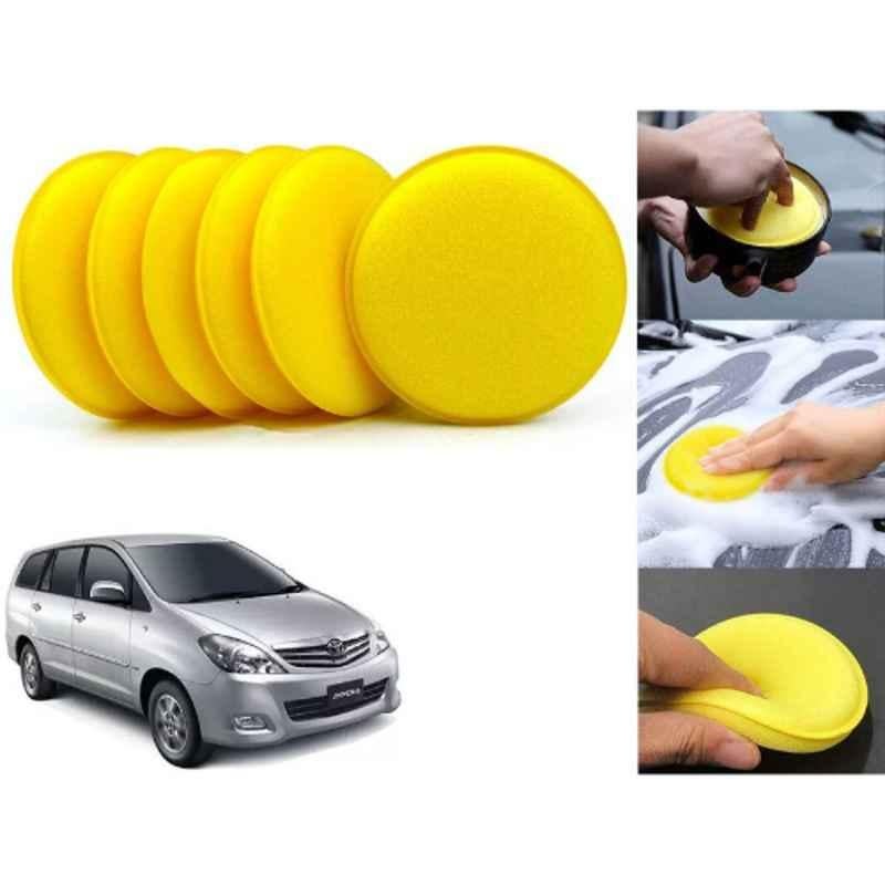 Auto Pearl Polyurethane Beige Washing & Waxing Polish Foam Sponge for Innova 2005-2008 (Pack of 6)