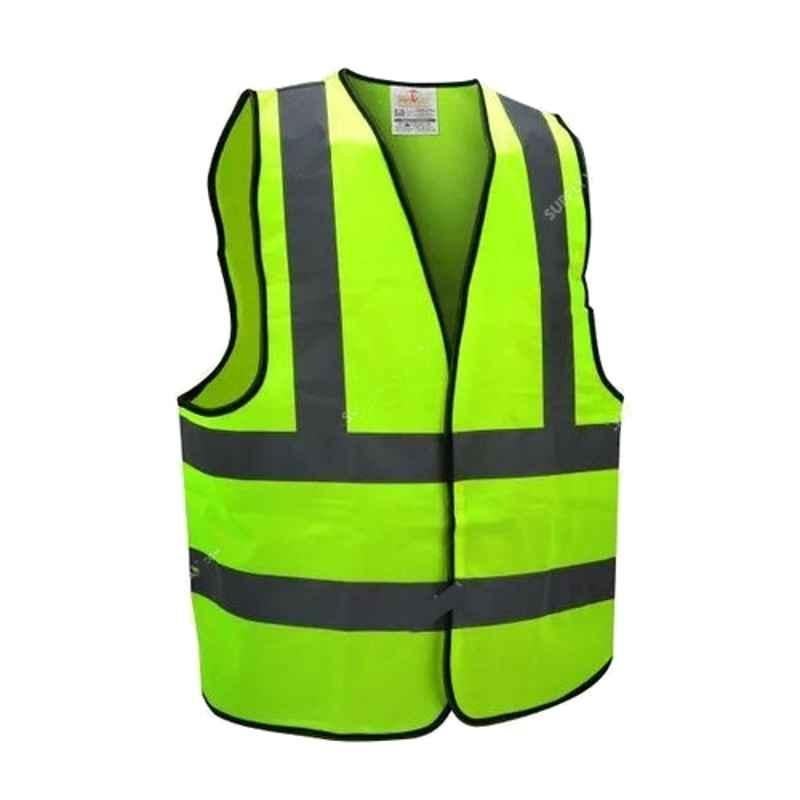 Empiral E108083302 120 GSM Polyester Fluorescent Yellow Reflective High Visibility Safety Vest, Size: M