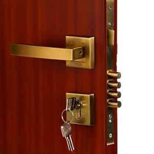 Handle Waala Rose MG308 Stainless Steel Antique Brass Finish One Side Key Mortise Door Lock Set