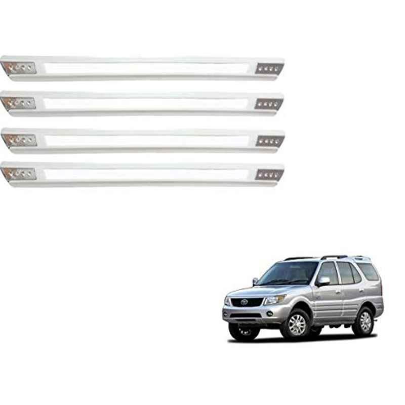 Kozdiko 4 Pcs Designer White Dotted Bumper Protector Set for Tata Safari