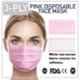 Wellstar 3 Layer Water Resistant Disposable Pink Surgical Face Mask with Elastic Ear Loop & Nose Clip, COURFUL MASK-84 (Pack of 150)