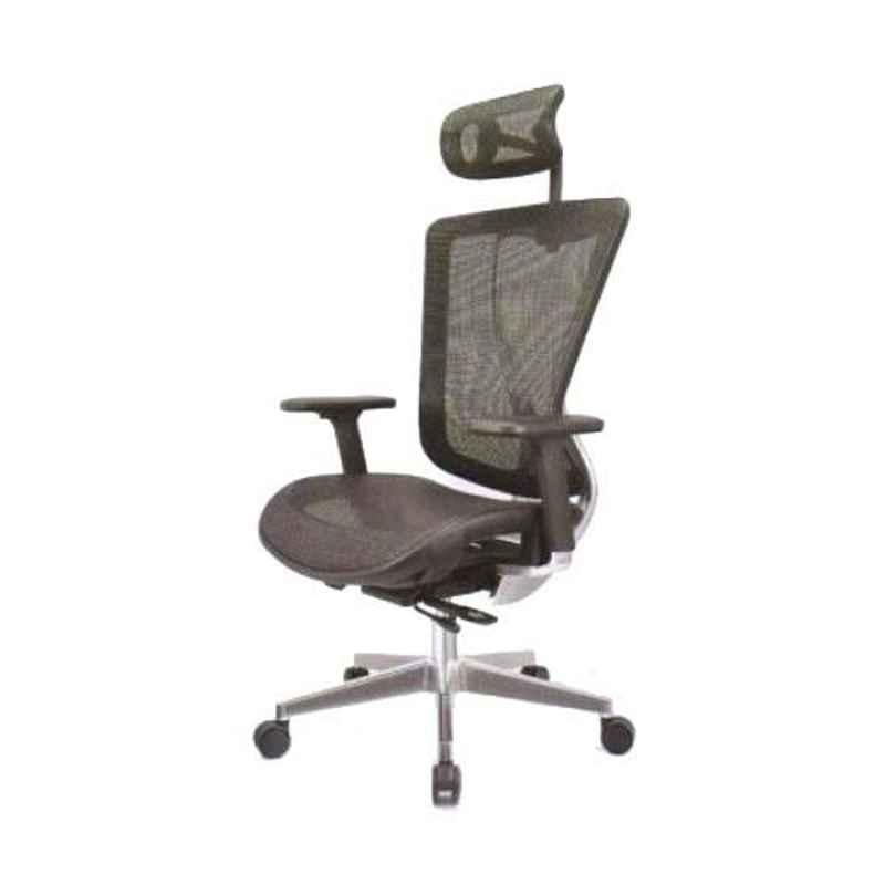 Master Labs Mesh Fabric Adjustable Black Knee Tilt Synchronic Revolving Chair, MLF-167