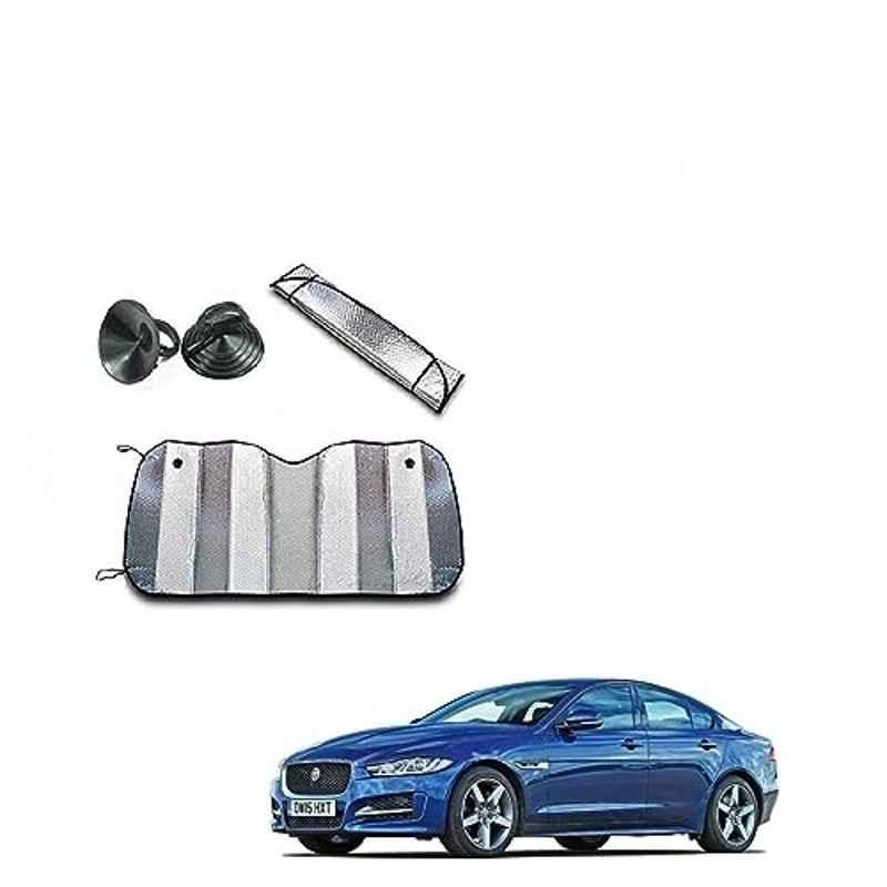 Kozdiko Aluminium Foil UV Protection Silver Windshield Sun Shade for Jaguar XE