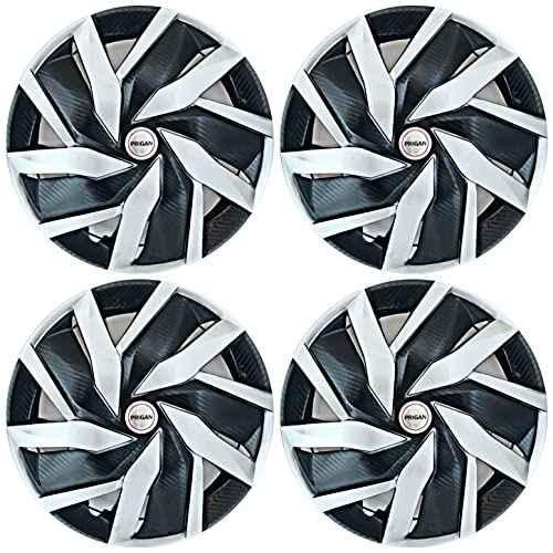 Buy Prigan 4 Pcs 15 inch Polypropylene Black & Silver Wheel Cover Set