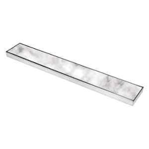 Ruhe MIS004-5 36x4 inch SS-304 Steel Grey Marble Insert Shower Drain Channel for 21mm Marble, 16-0202-12