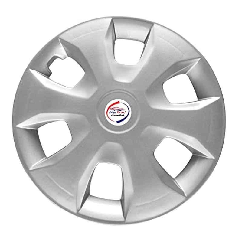 Auto Pearl 4 Pcs 14 inch Polypropylene Silver Press Type Car Wheel Cover Set with Retention Ring for Tata Indigo Marina, WC14in_WagonR19_SILVER_IndigoMarina