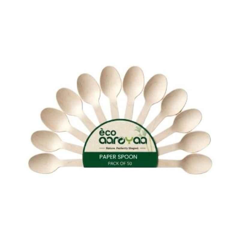 Eco Aaroyaa 140mm Paper Disposable Spoon (Pack of 50)