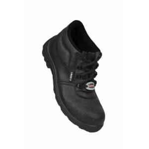 Liberty Vijeta-SA Microfiber High Ankle Steel Toe Black Safety Shoes, Size: 5