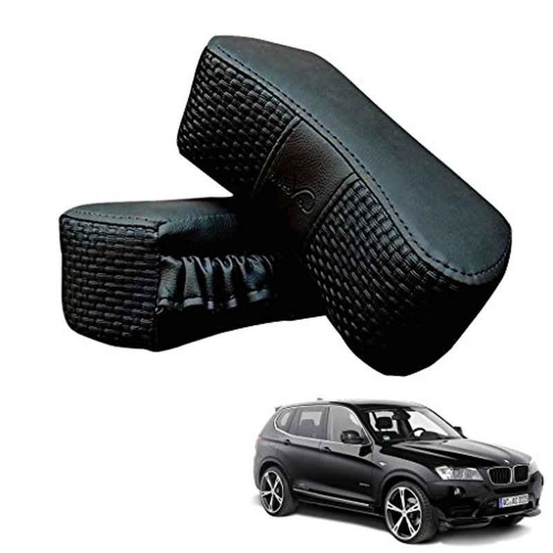 Kozdiko 2 Pcs Memory Foam Black Luxurious Neck Rest Set for BMW X3, koz_35416