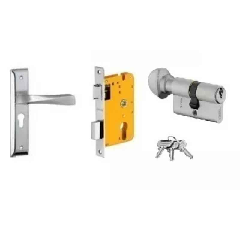 Dorset HL Series Noha 60mm Stainless Steel Door Handle Lock Set with Knob & Key (Pack of 3)