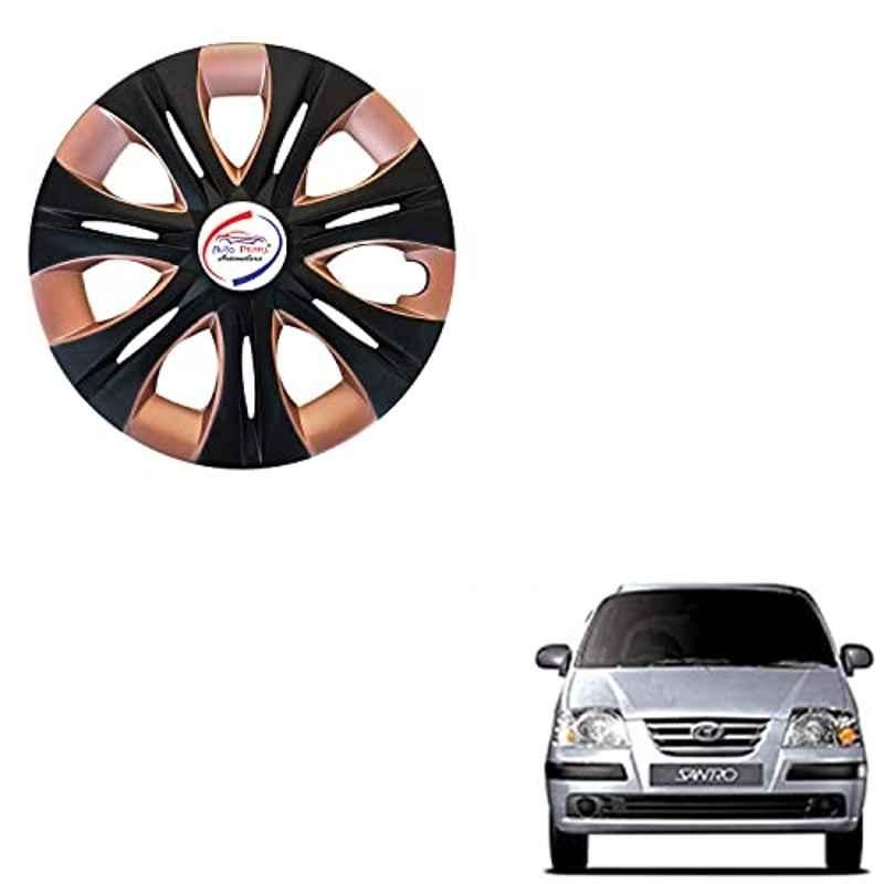 Auto Pearl 4 Pcs 13 inch ABS Black Copper INBC13 Hubcap Wheel Cover Set with Retention Ring for Hyundai Santro