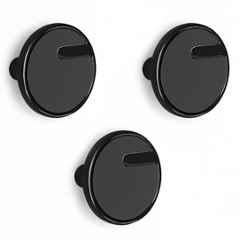 Plantex Knobs for Drawers/Drawer Knobs/Round Knob for Cabinets/Pull-Push Knob for Kitchen/Bedroom/Drawer (Pack of 3) SH-433, DC-Black & Z-Black