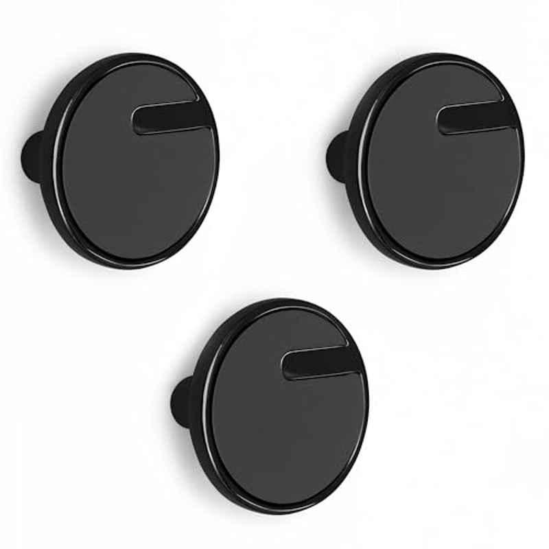 Plantex Knobs for Drawers/Drawer Knobs/Round Knob for Cabinets/Pull-Push Knob for Kitchen/Bedroom/Drawer (Pack of 3) SH-433, DC-Black & Z-Black
