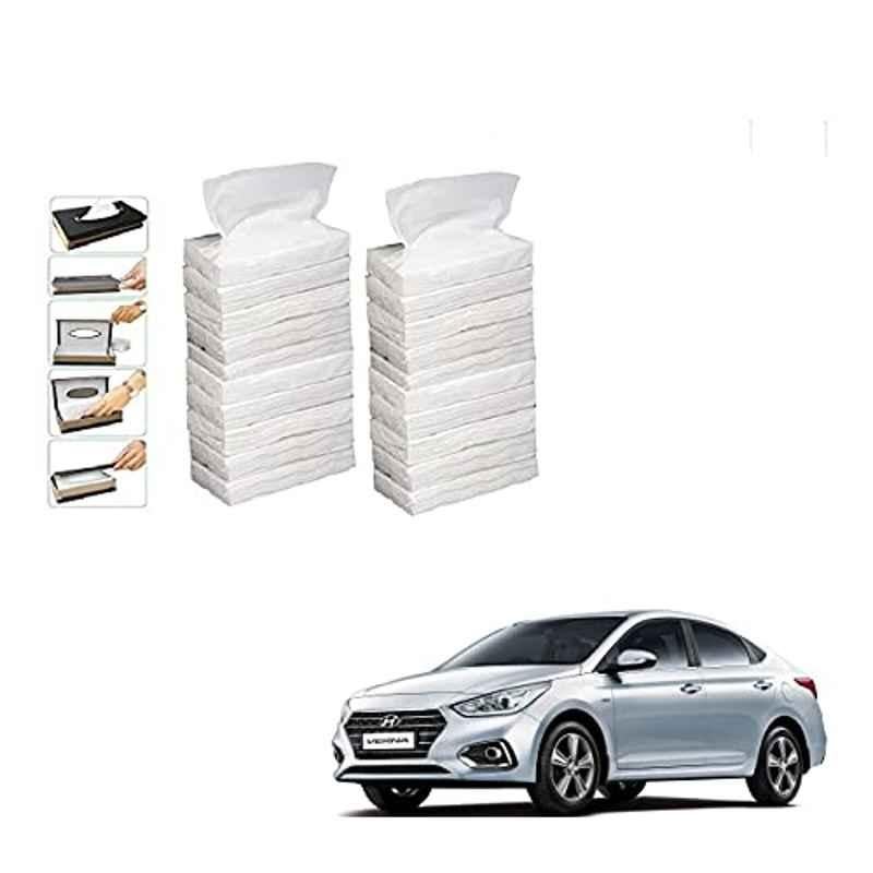 Kozdiko 100 Pulls Dispenser Box Refiller Tissue Paper with 200 Sheets for Hyundai Verna Nextgen 2017 (Pack of 20)
