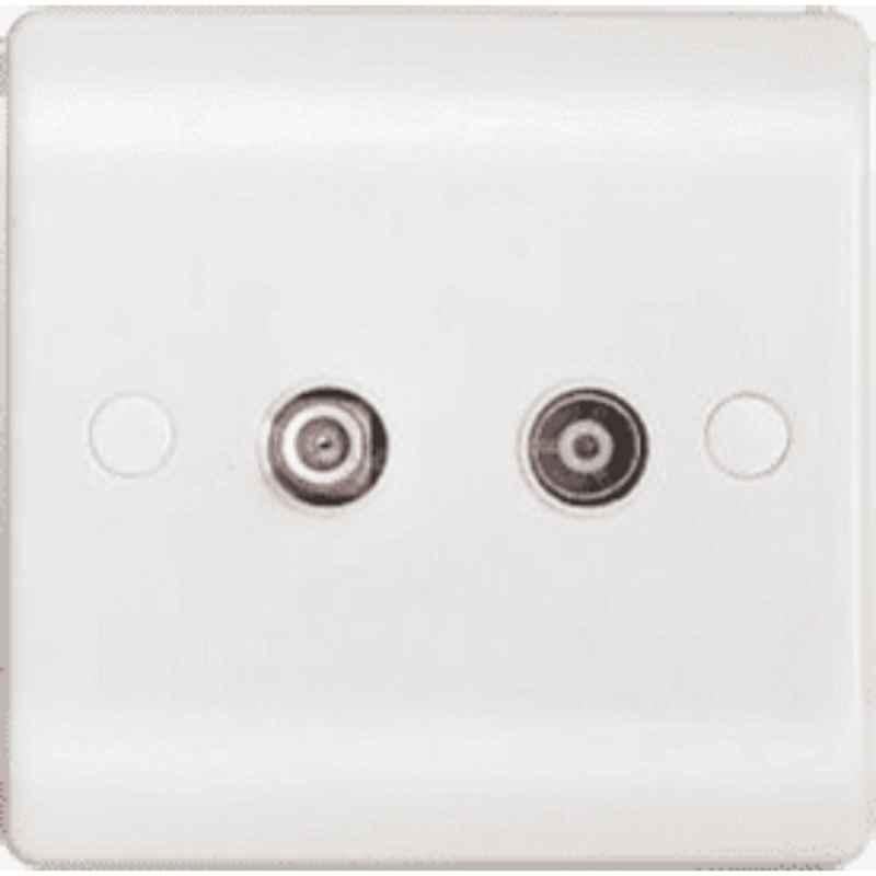 Micron 1 Gang Bakelite White Satelite & TV Socket, MME0285