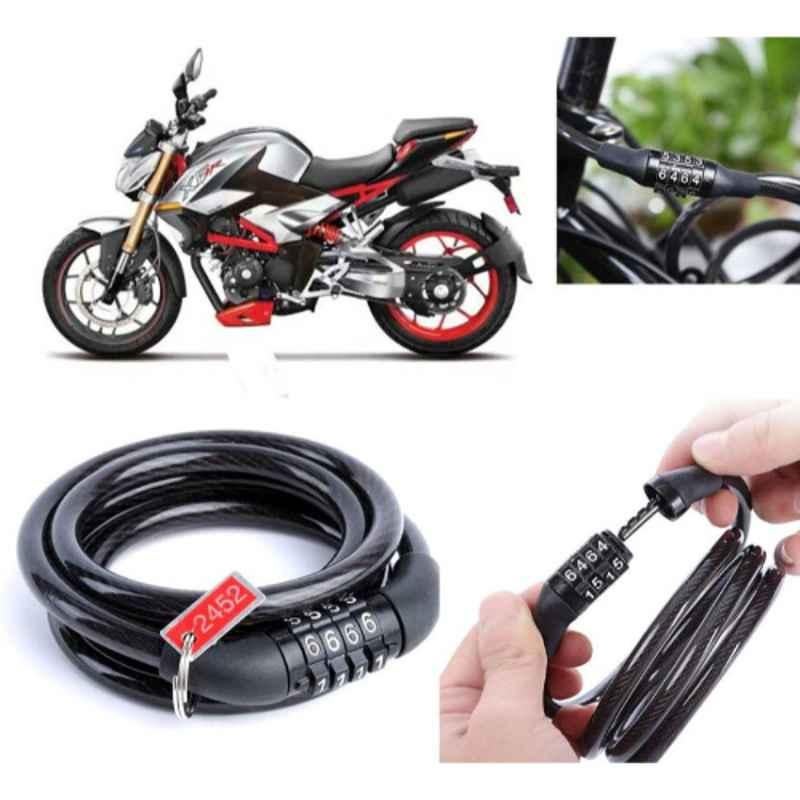 Auto Pearl PVC & Plastic Black Combination Cable Lock for XF3R BS6, 696