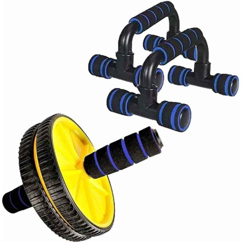 Shopeleven Plastic & Foam Ab Wheel with Pushup Bar Stand