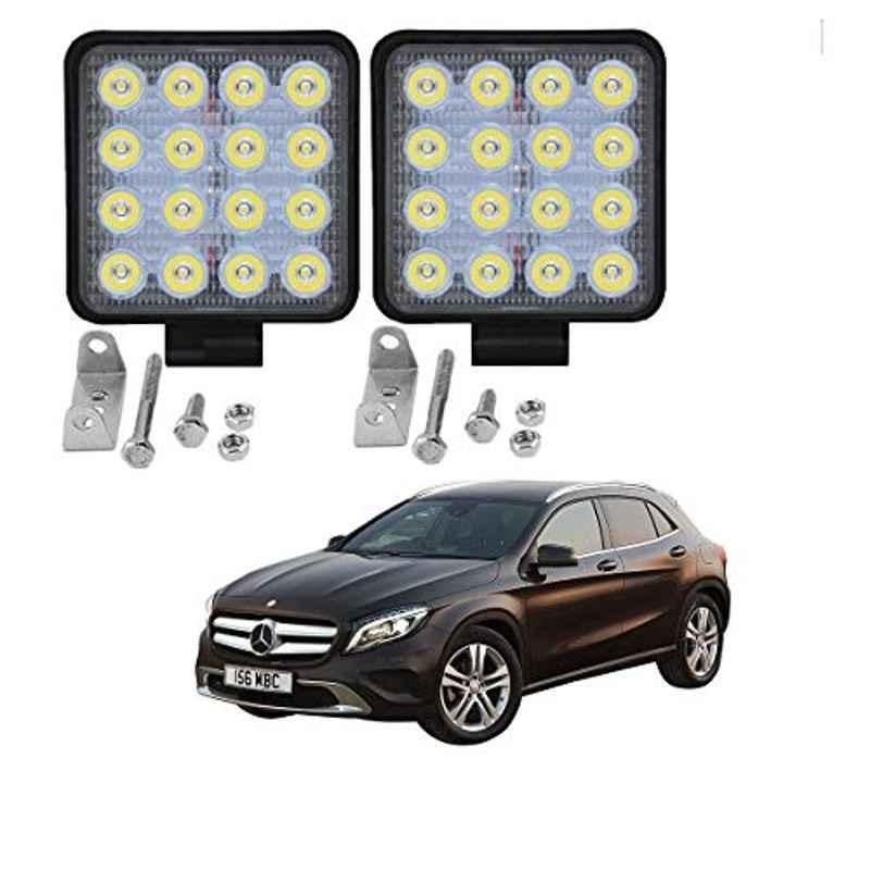 Kozdiko 2 Pcs 48W 16 LED White Bright Beam Square Fog Light Set for Mercedes Benz GLA-Class, koz_92771