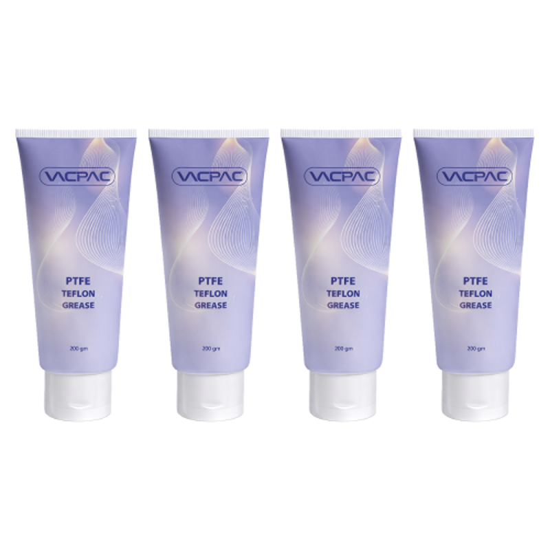 VAC PAC 200g High-Performance PTFE Teflon Grease for Metal, Plastic & Rubber (Pack of 4)