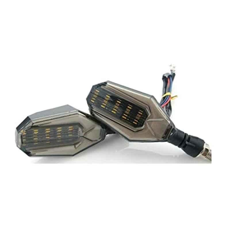 Kozdiko 4 Pcs Plastic Front & Rear U Shape Dual Color DRL LED BIke Indicator Set for Honda Grazia