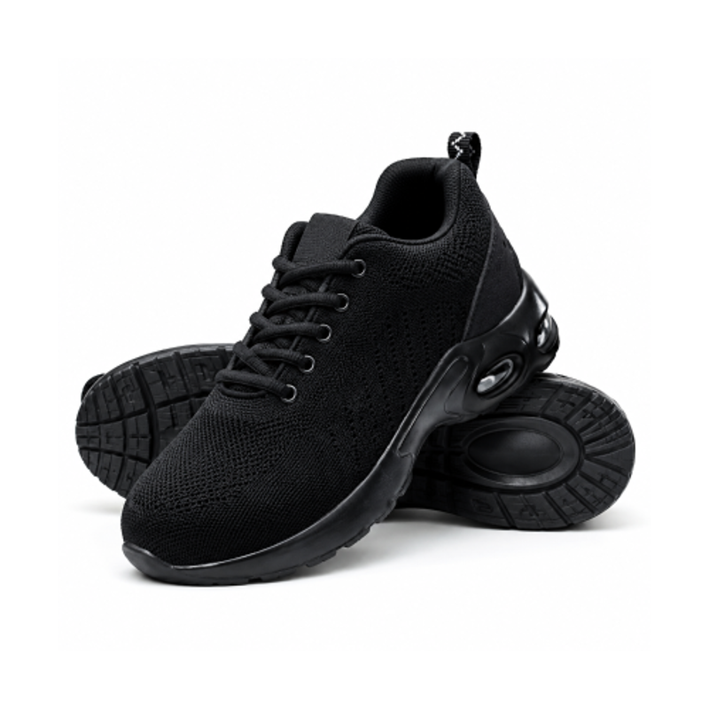 SPIEZ Rubber Steel Toe Black Premium Safety Shoes, Size: 6.5