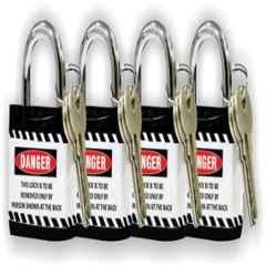 Asian Loto Black Regular Shackle Jacket Padlock, ALC-LPR-KKKK (Pack of 4)