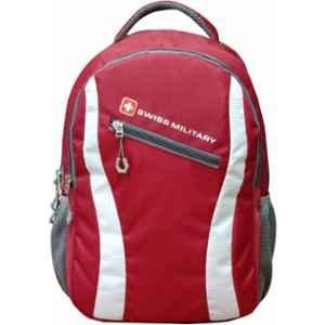 Swiss Military LBP86 26 Litre 600D Polyester & PVC Grey & Red Laptop Backpack