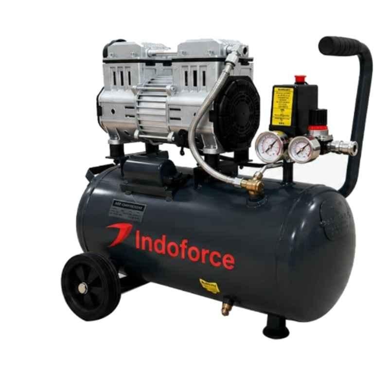 Indoforce 24 Litre 1HP 1450rpm Silent Oil-Free Air Compressor, SOF 24