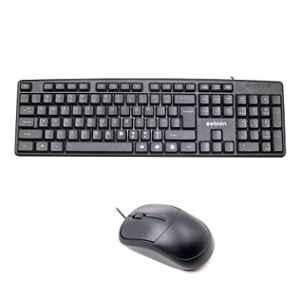 Zebion K500 102 Keys USB Wired Black Keyboard & Dazzle 3 Buttons Wired Optical Black Mouse Combo, ITD-35