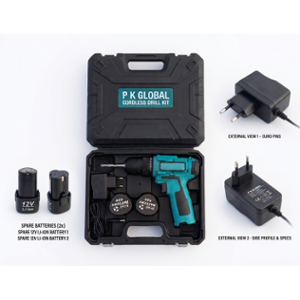 PK Global 15mm 12V 1.5Ah Lithium-Ion Cordless Drill Driver