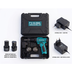 PK Global 15mm 12V 1.5Ah Lithium-Ion Cordless Drill Driver