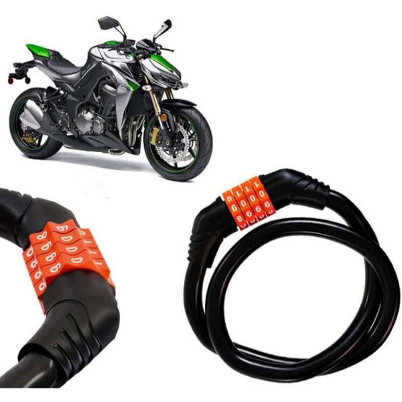 Auto Pearl Black & Orange 4 Digit Anti-Theft Combination Number Lock for Z1000