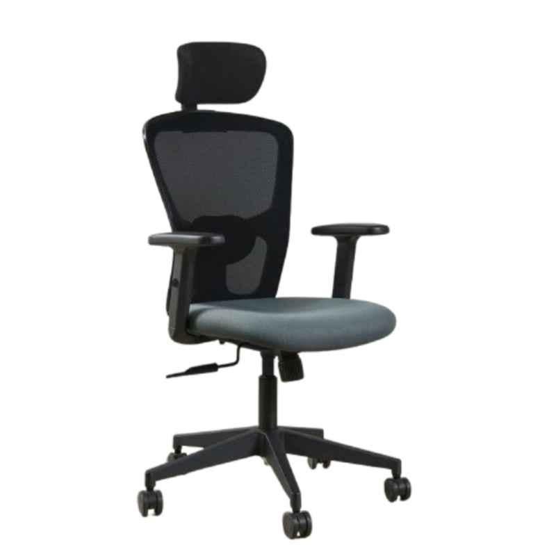 OfficeArray Carina High Back Ergonomic Mesh Grey Office Chair with Smart Multi-Tilt Lock Mechanism, Height Adjustable & 1-Year Warranty
