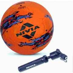 Nivia Standard Orange Storm Football with Ball Pump, Size: 5