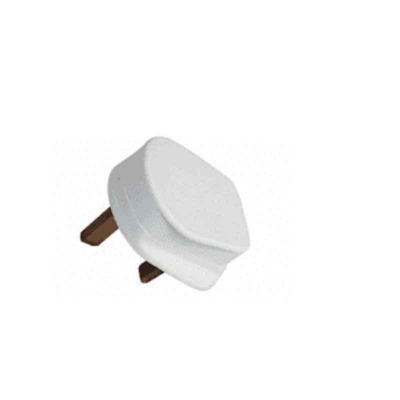Micron 13A 3 Pin Bakelite White Flat Plug Top with Fitted Fuse, MME0320