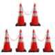 Ladwa 750mm Superior Reflective Strips Collar Road Traffic Cone with 6m Chain & 6 Hooks, LSI-BC-P6 (Pack of 6)