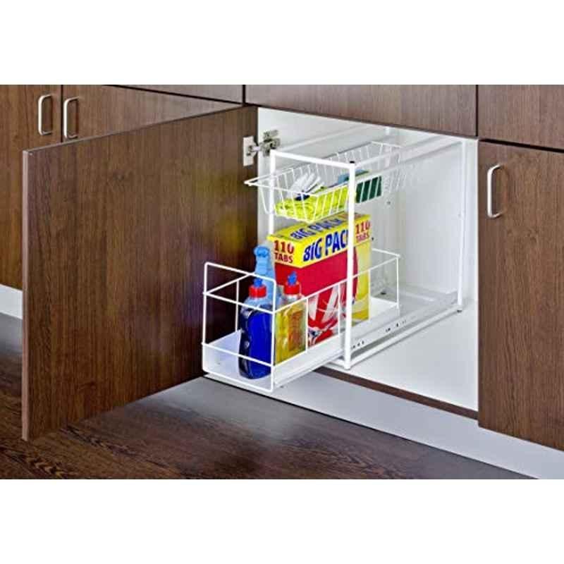 Wenko 2 Compartments Metal Sliding Shelves, 2767010100
