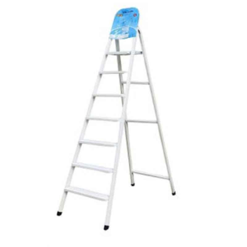 Robustline 7 Step White Heavy Duty Steel Ladder