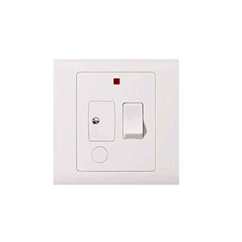MK Electric 13A 1 Gang Switch with Fuse & Neon, MV1042WHI
