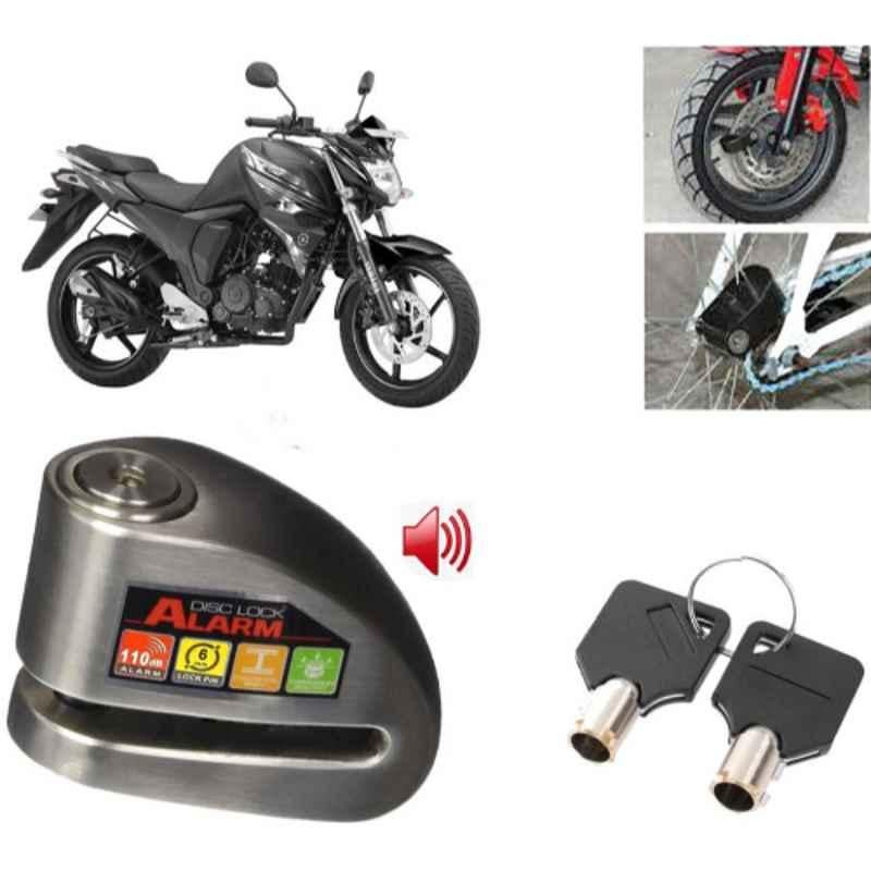 Auto Pearl Steel Black Anti-Theft Alarm Disc Brake Lock for FZ FI, Lock_770