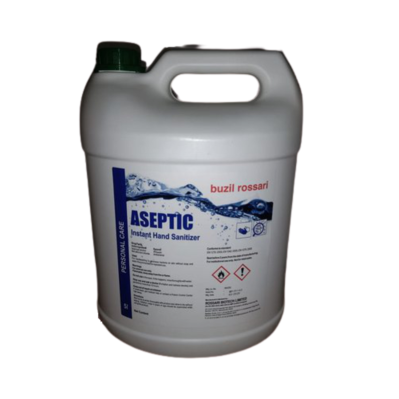 Buzil Rossari Aseptic 5L 70% Ethanol Based Instant Hand Sanitizer