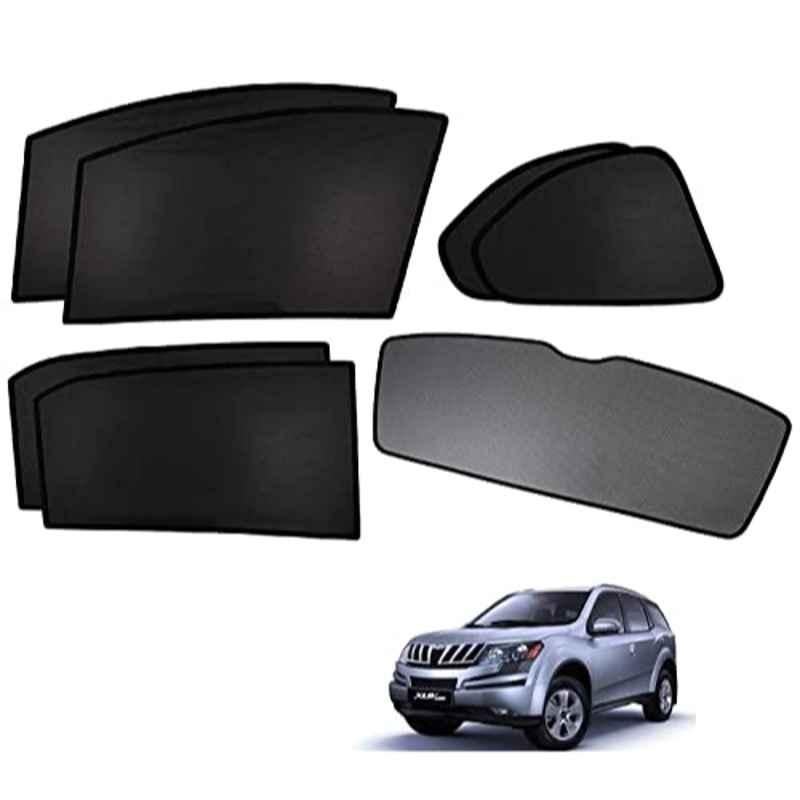 Kozdiko 5 Pcs Polyester Black Non Magnetic Window & Rear Sun Shades Set for Mahindra Xuv 500